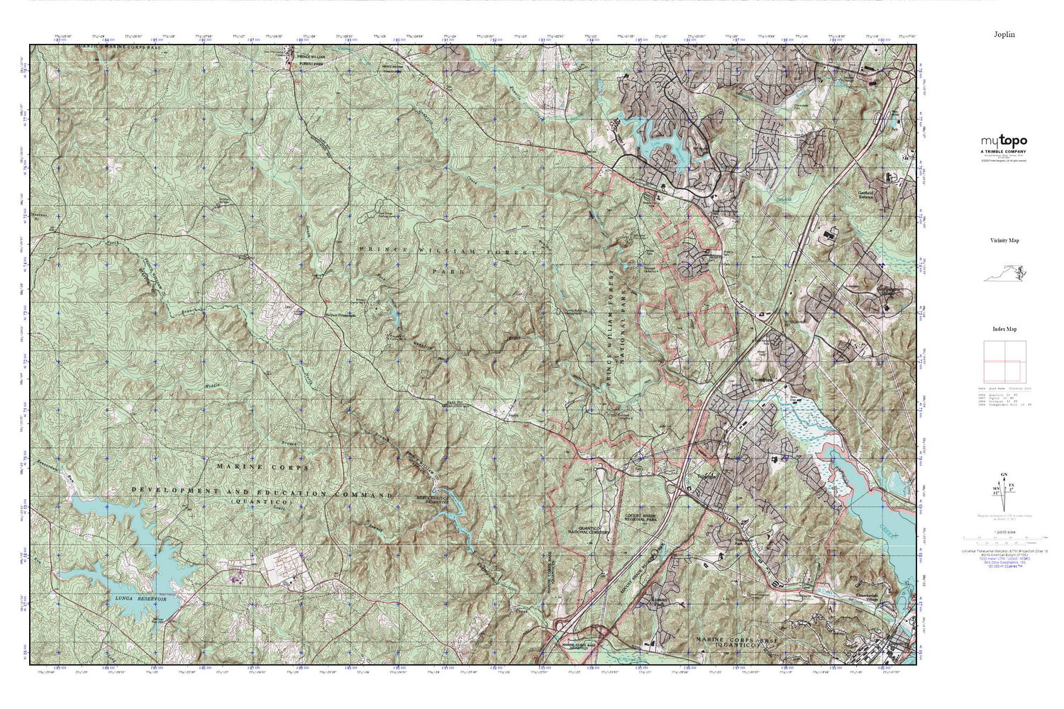 Quantico MyTopo Explorer Series Map Image