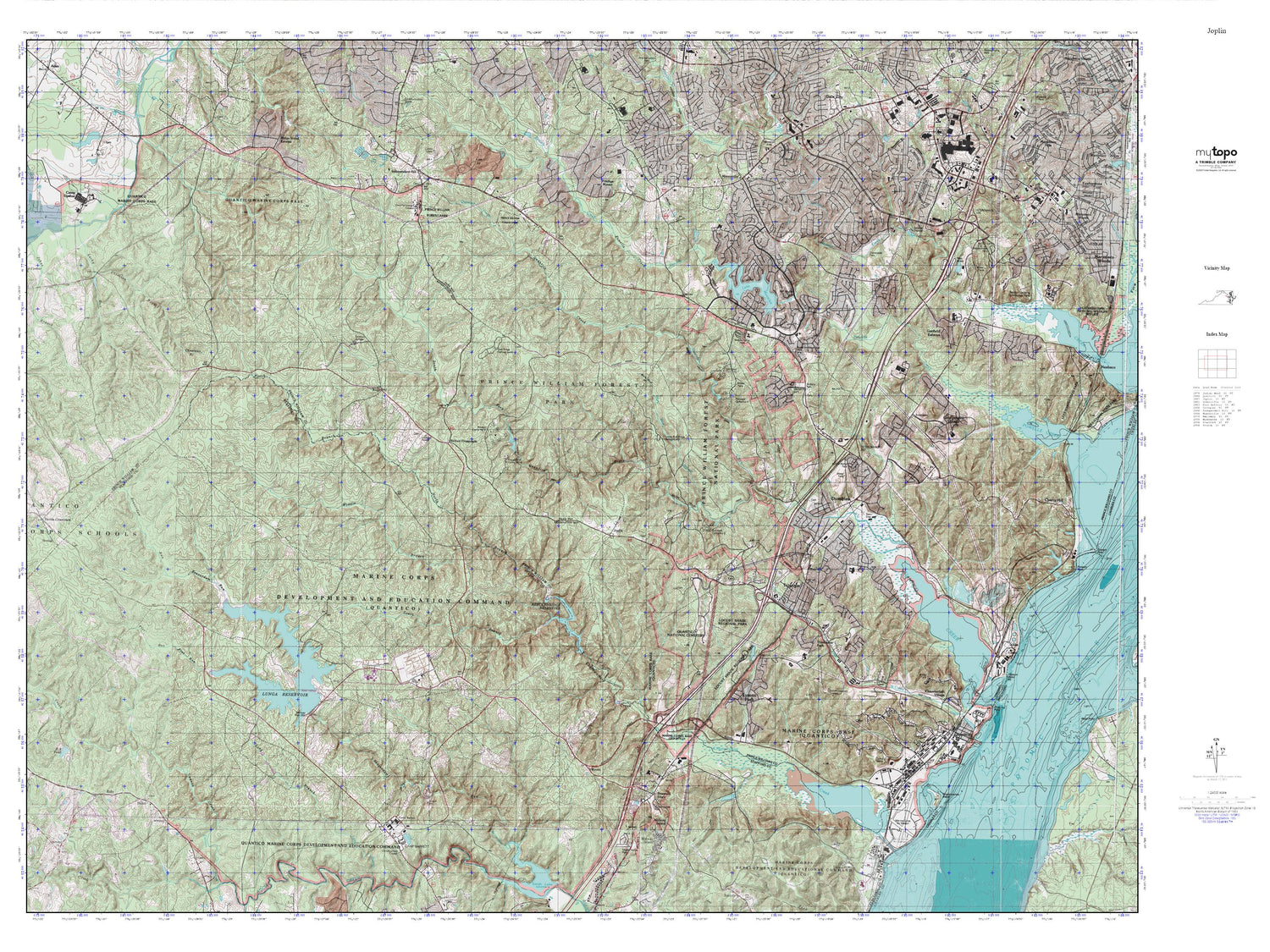 Quantico MyTopo Explorer Series Map Image