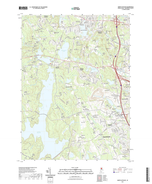 North Scituate Rhode Island US Topo Map Image