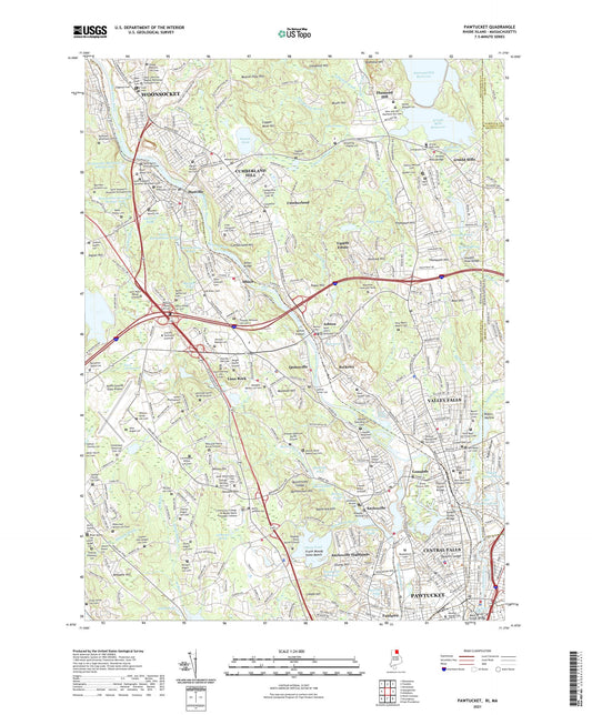 Pawtucket Rhode Island US Topo Map Image