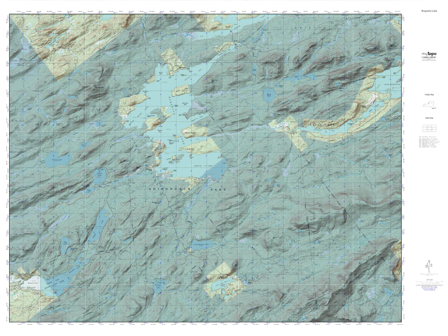 Raquette Lake MyTopo Explorer Series Map Image