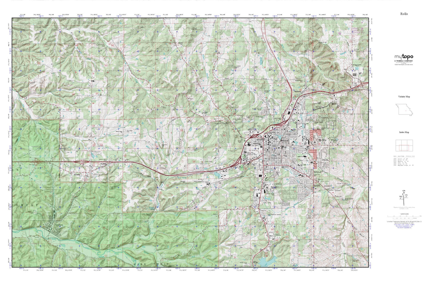 Rolla MyTopo Explorer Series Map Image