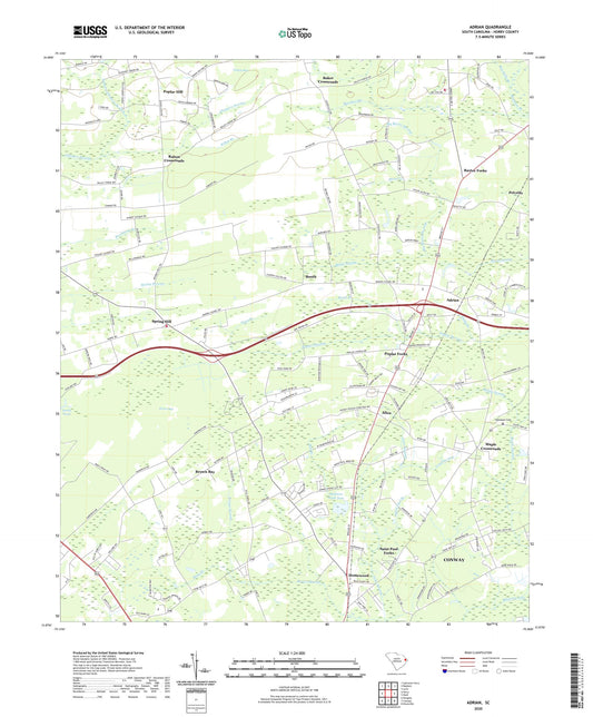 Adrian South Carolina US Topo Map Image