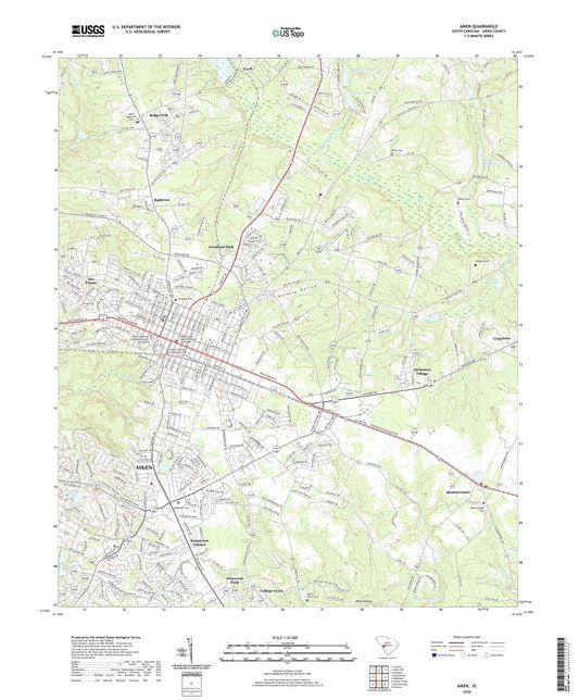 Aiken South Carolina US Topo Map Image