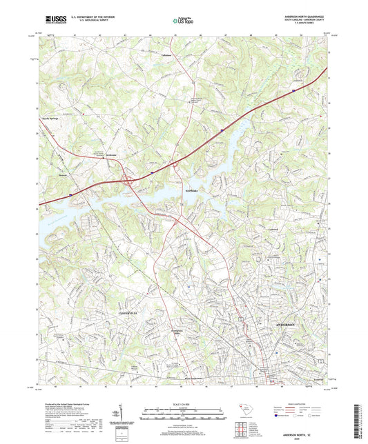 Anderson North South Carolina US Topo Map Image