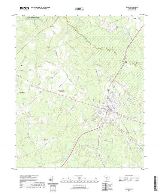 Bamberg South Carolina US Topo Map Image