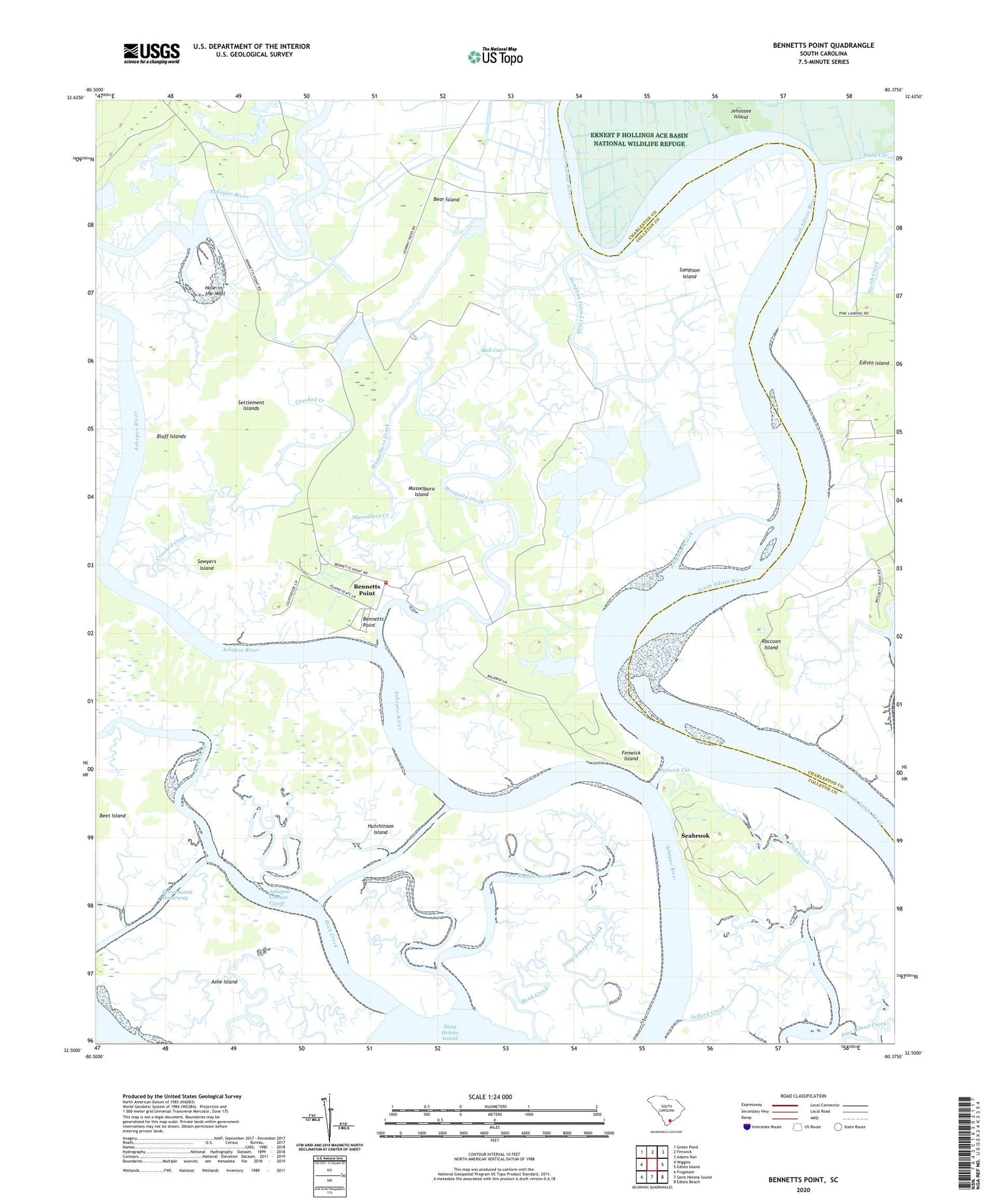 Bennetts Point South Carolina US Topo Map Image