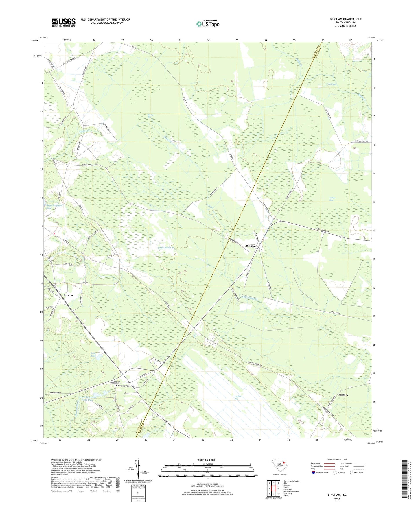 Bingham South Carolina US Topo Map Image