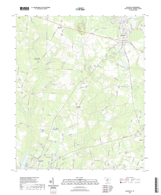 Blackville South Carolina US Topo Map Image