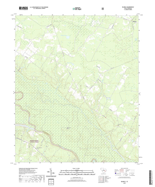 Blakely South Carolina US Topo Map Image