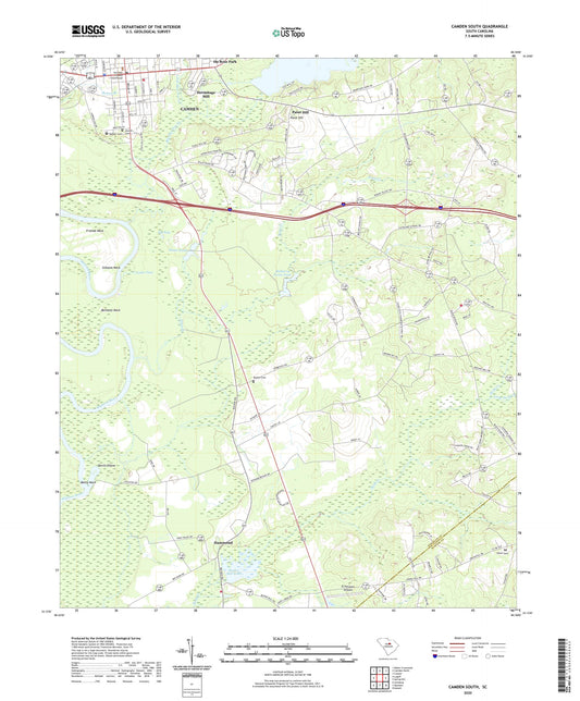 Camden South South Carolina US Topo Map Image