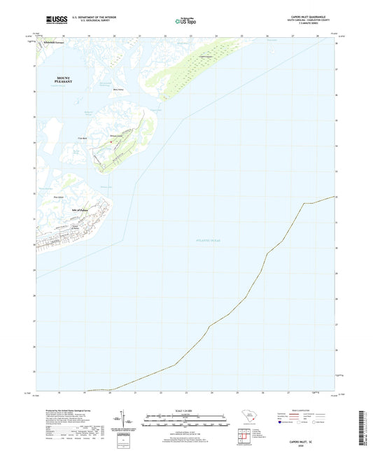 Capers Inlet South Carolina US Topo Map Image