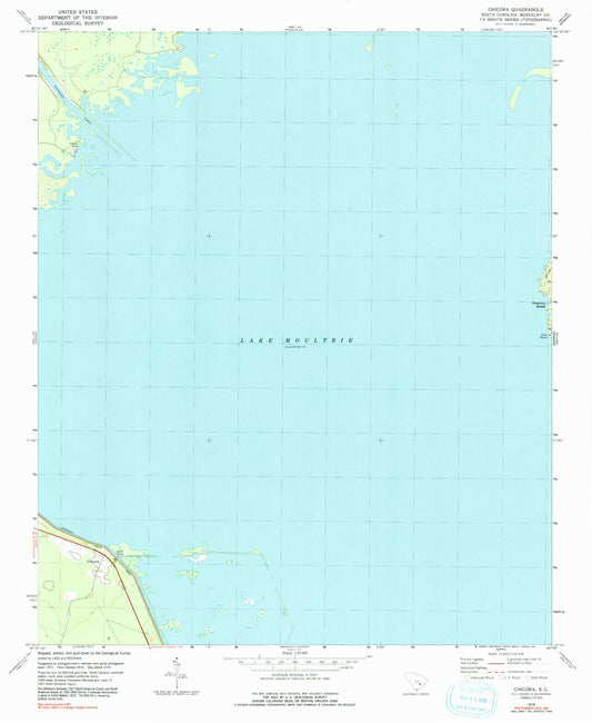 Classic USGS Chicora South Carolina 7.5'x7.5' Topo Map Image