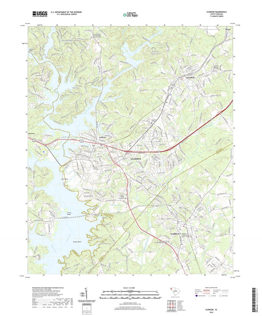 Clemson South Carolina US Topo Map Image