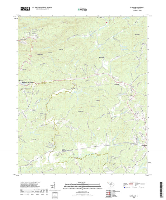 Cleveland South Carolina US Topo Map Image