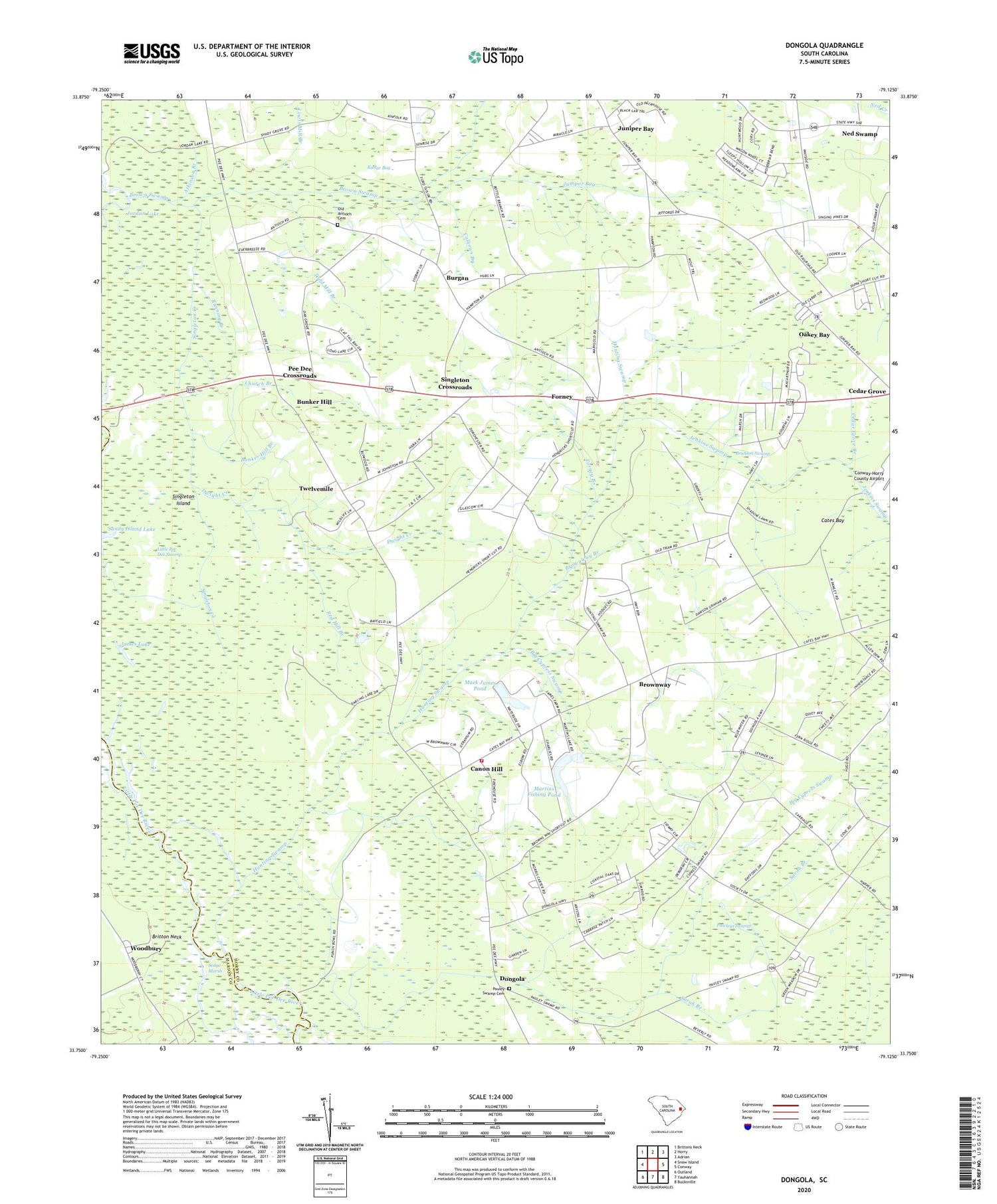 Dongola South Carolina US Topo Map Image