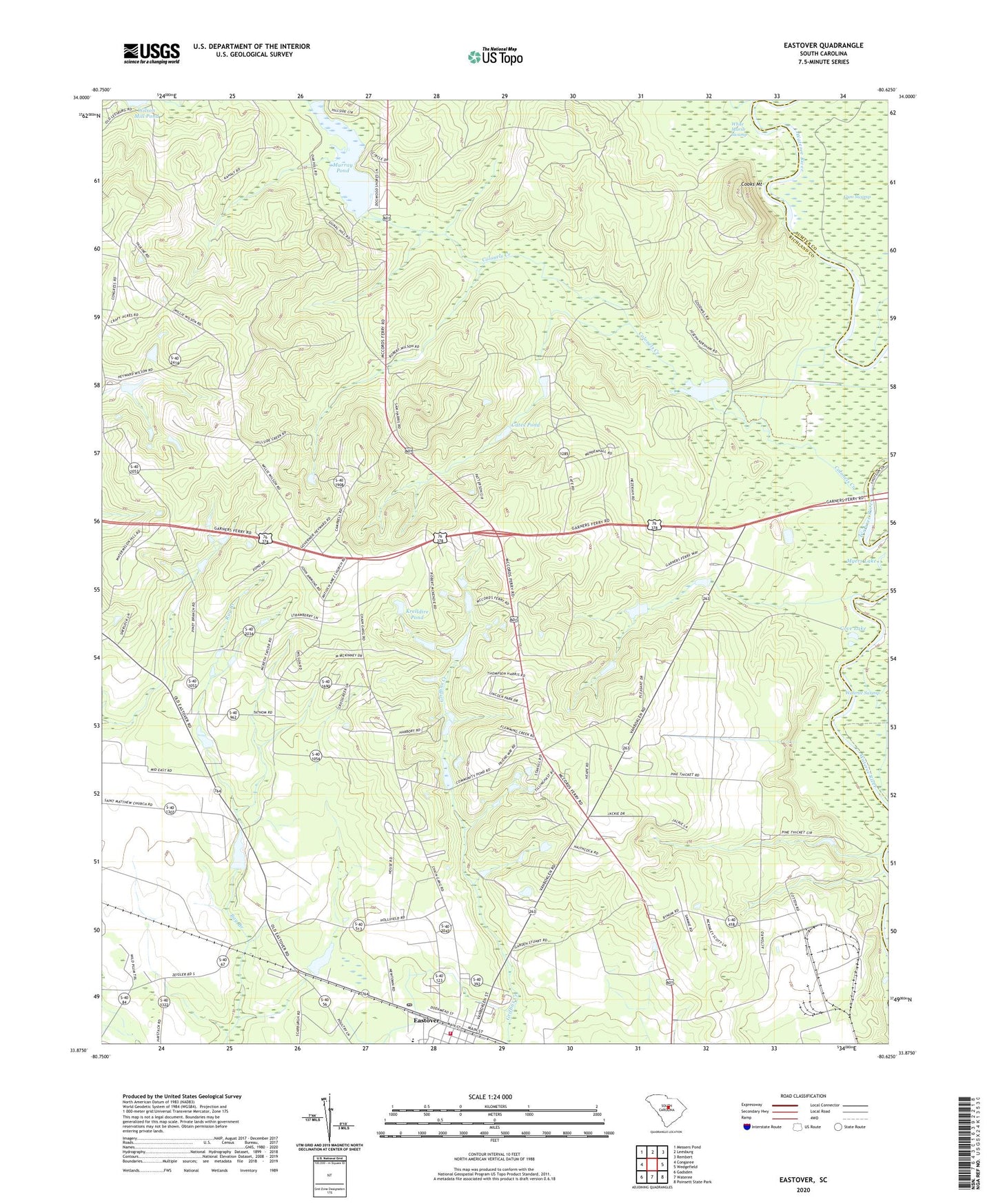 Eastover South Carolina US Topo Map Image