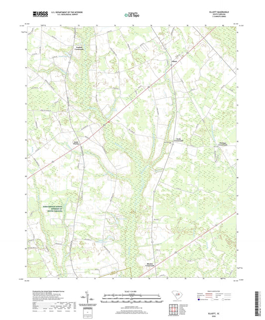 Elliott South Carolina US Topo Map Image