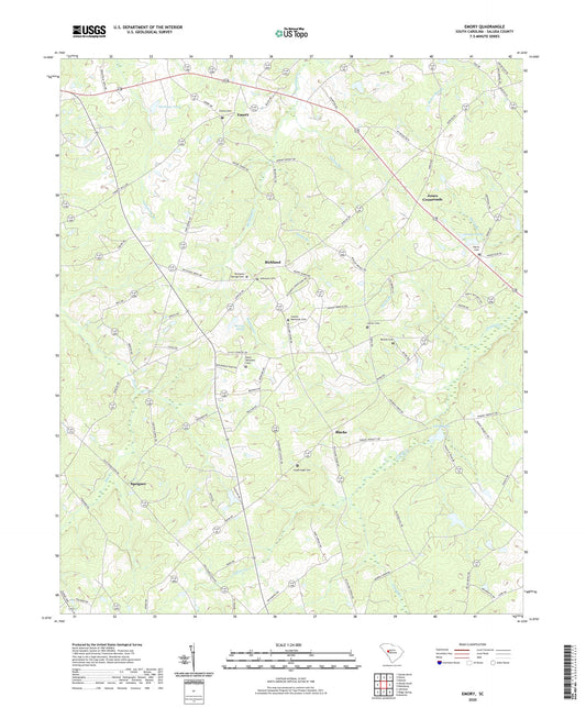 Emory South Carolina US Topo Map Image