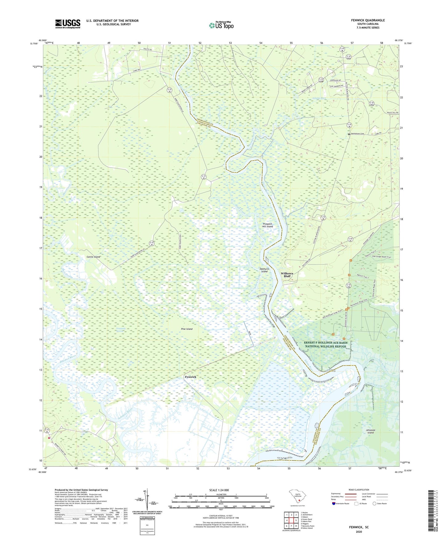 Fenwick South Carolina US Topo Map Image