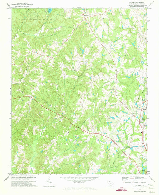 Classic USGS Filbert South Carolina 7.5'x7.5' Topo Map Image