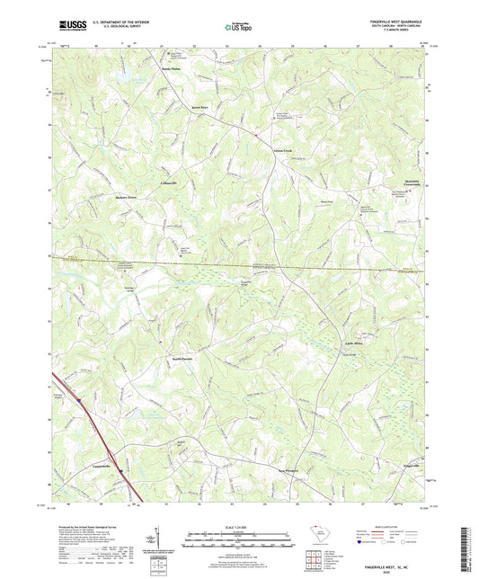 Fingerville West South Carolina US Topo Map Image