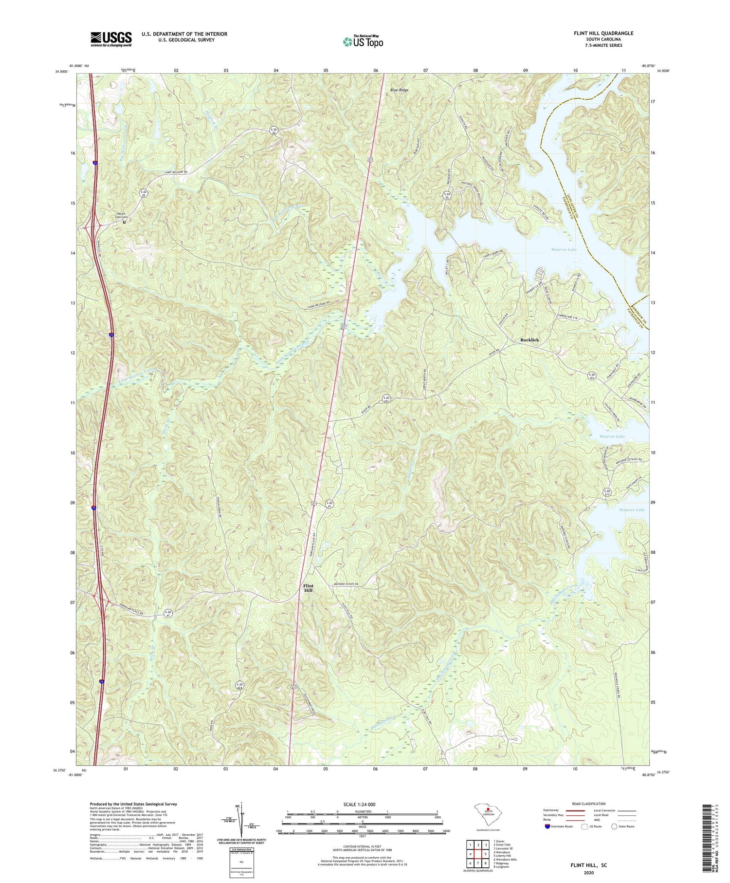 Flint Hill South Carolina US Topo Map Image
