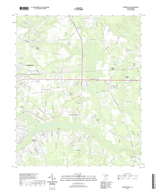 Florence East South Carolina US Topo Map Image