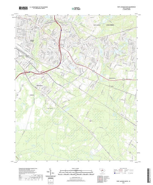 Fort Jackson South South Carolina US Topo Map Image