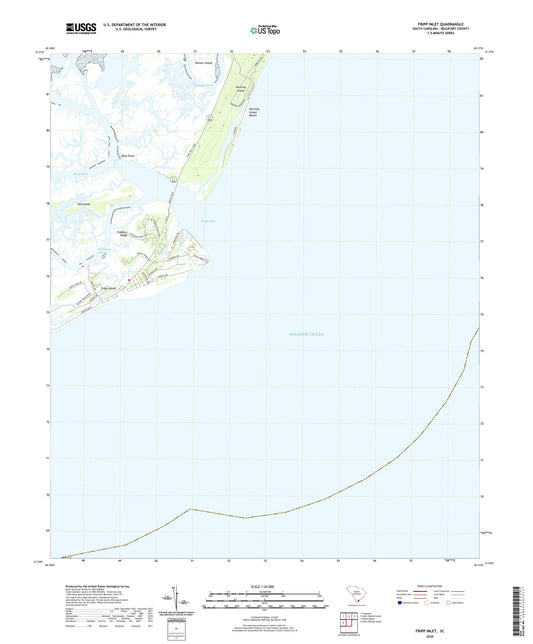 Fripp Inlet South Carolina US Topo Map Image