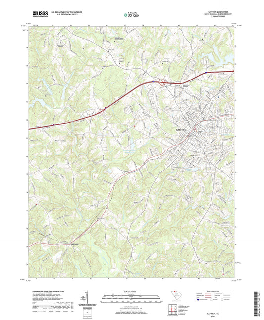 Gaffney South Carolina US Topo Map Image