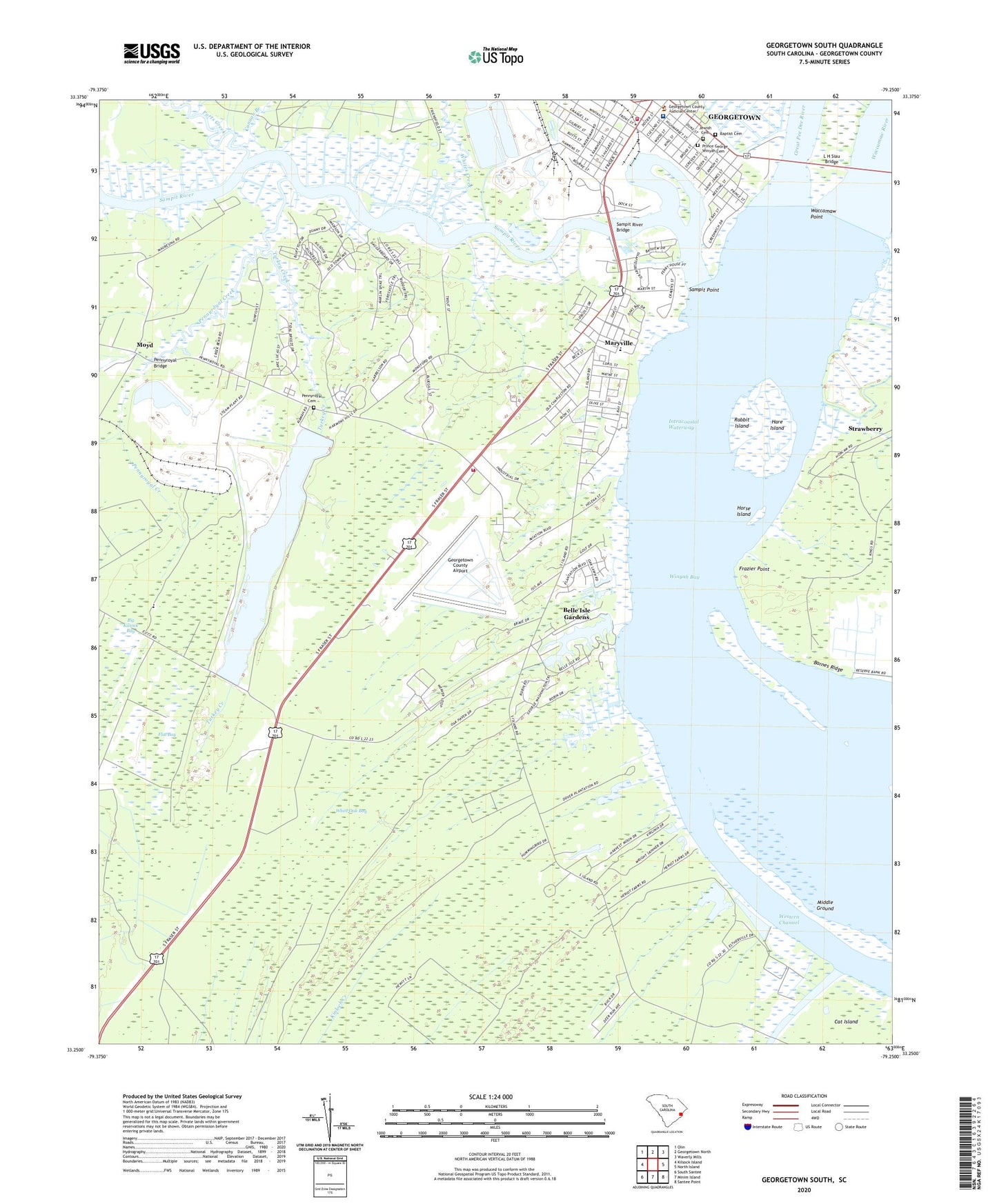 Georgetown South South Carolina US Topo Map Image