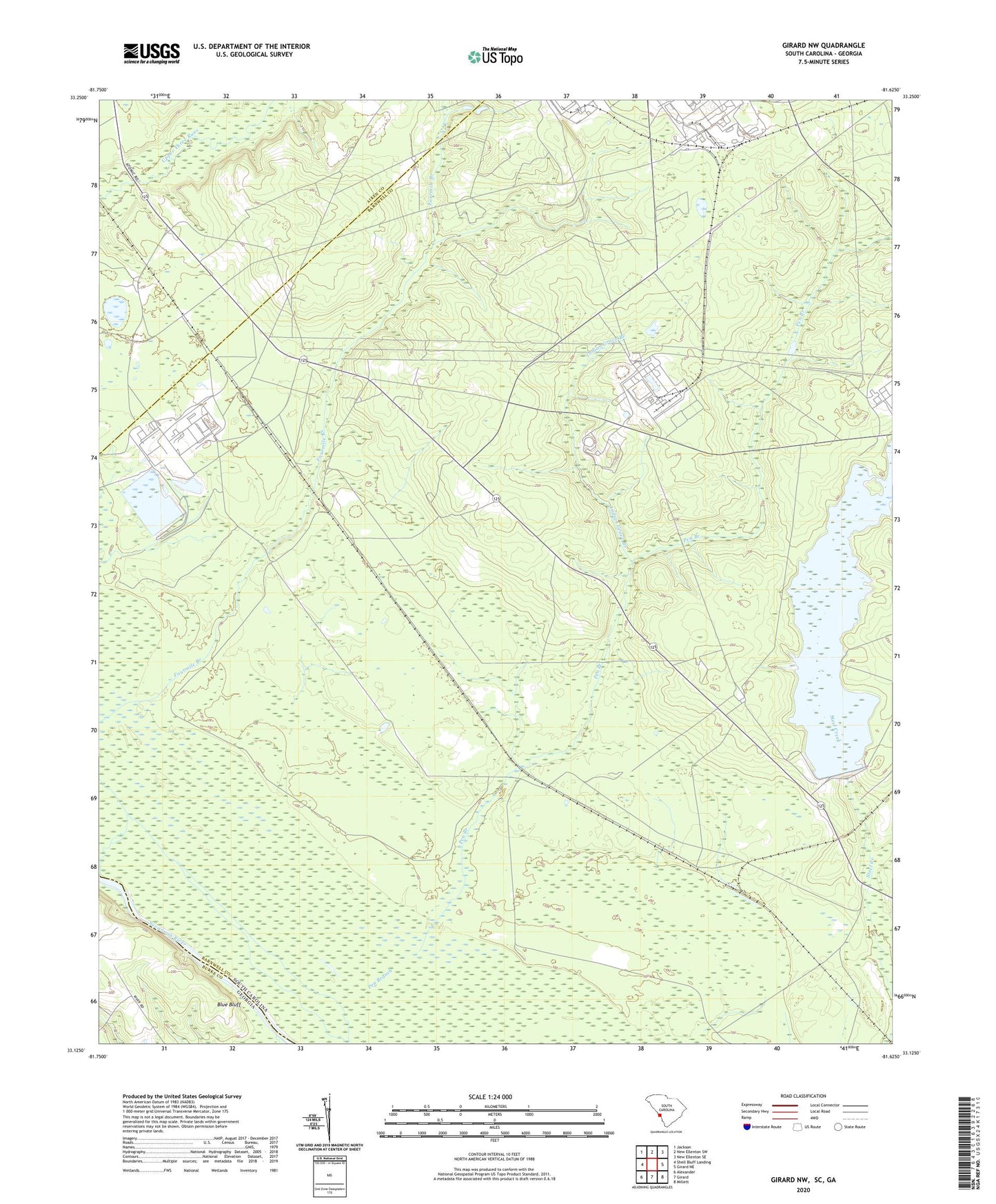 Girard NW South Carolina US Topo Map Image
