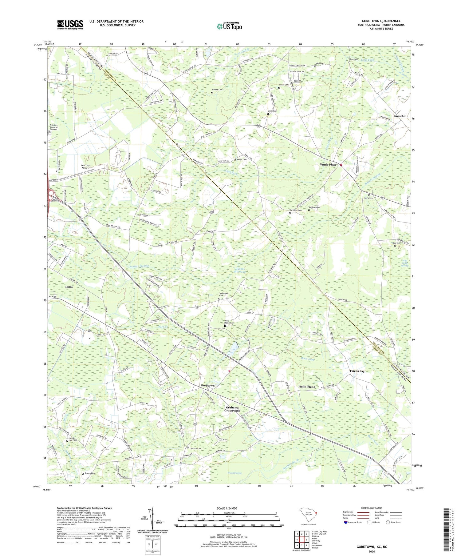 Goretown South Carolina US Topo Map Image
