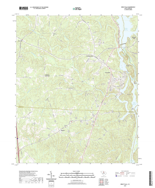 Great Falls South Carolina US Topo Map Image