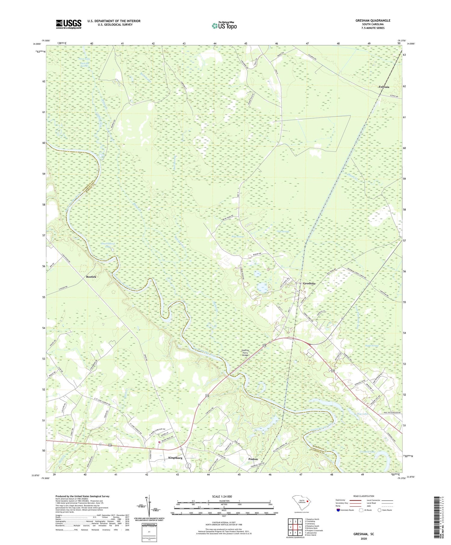 Gresham South Carolina US Topo Map Image