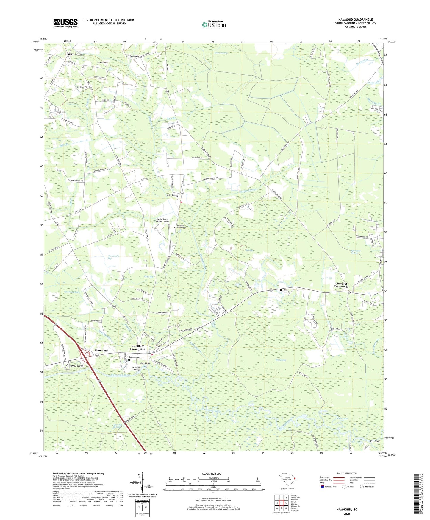 Hammond South Carolina US Topo Map Image