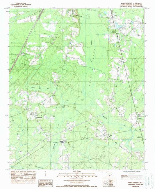 Classic USGS Hendersonville South Carolina 7.5'x7.5' Topo Map Image