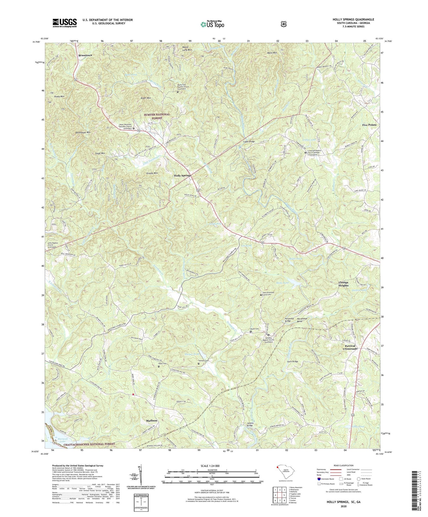 Holly Springs South Carolina US Topo Map Image