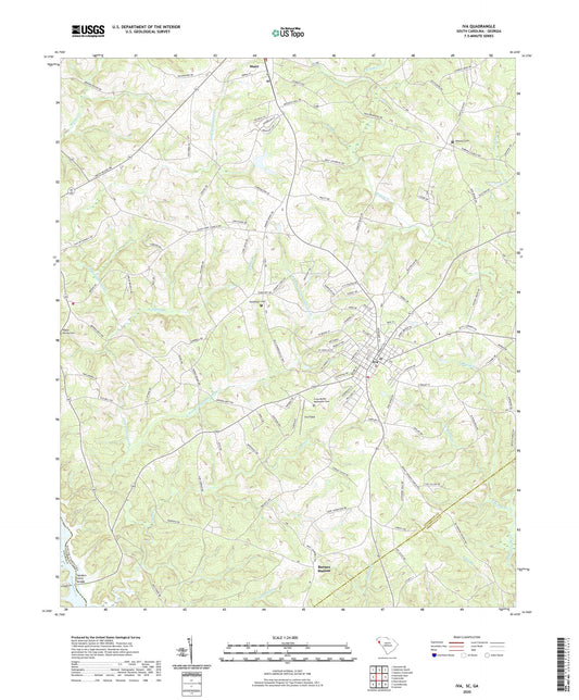 Iva South Carolina US Topo Map Image