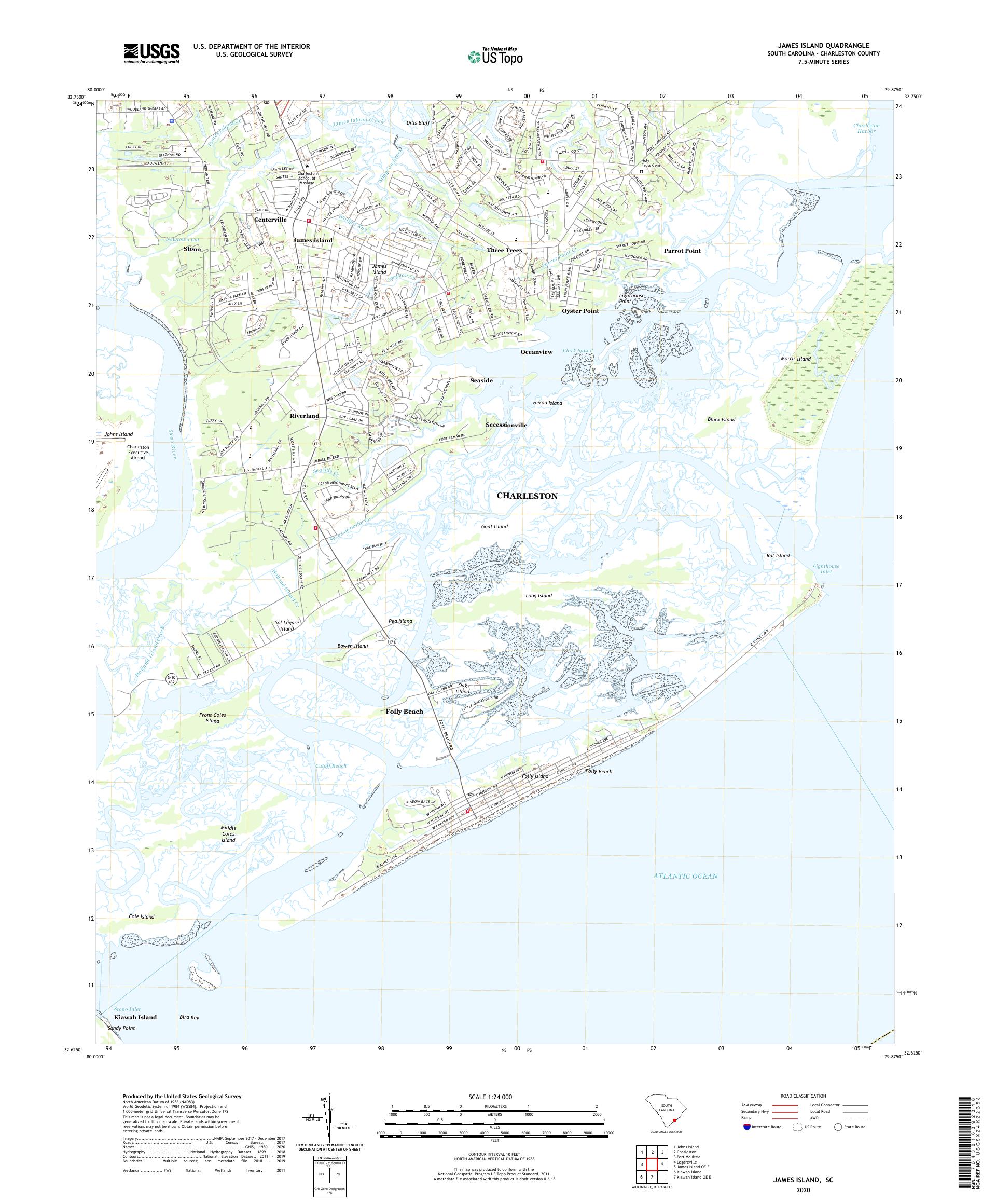 Map Of James Island South Carolina