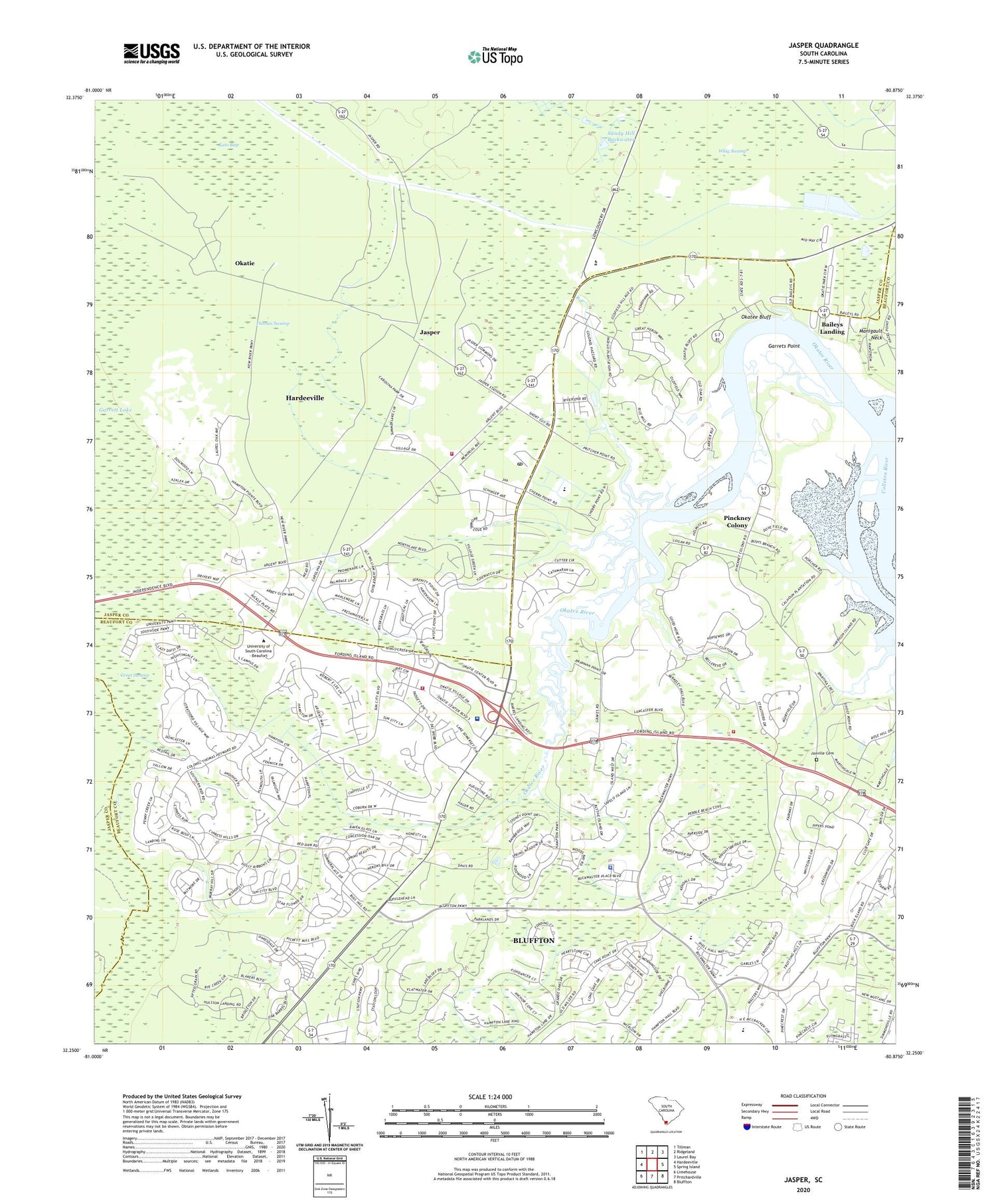 Jasper South Carolina US Topo Map Image