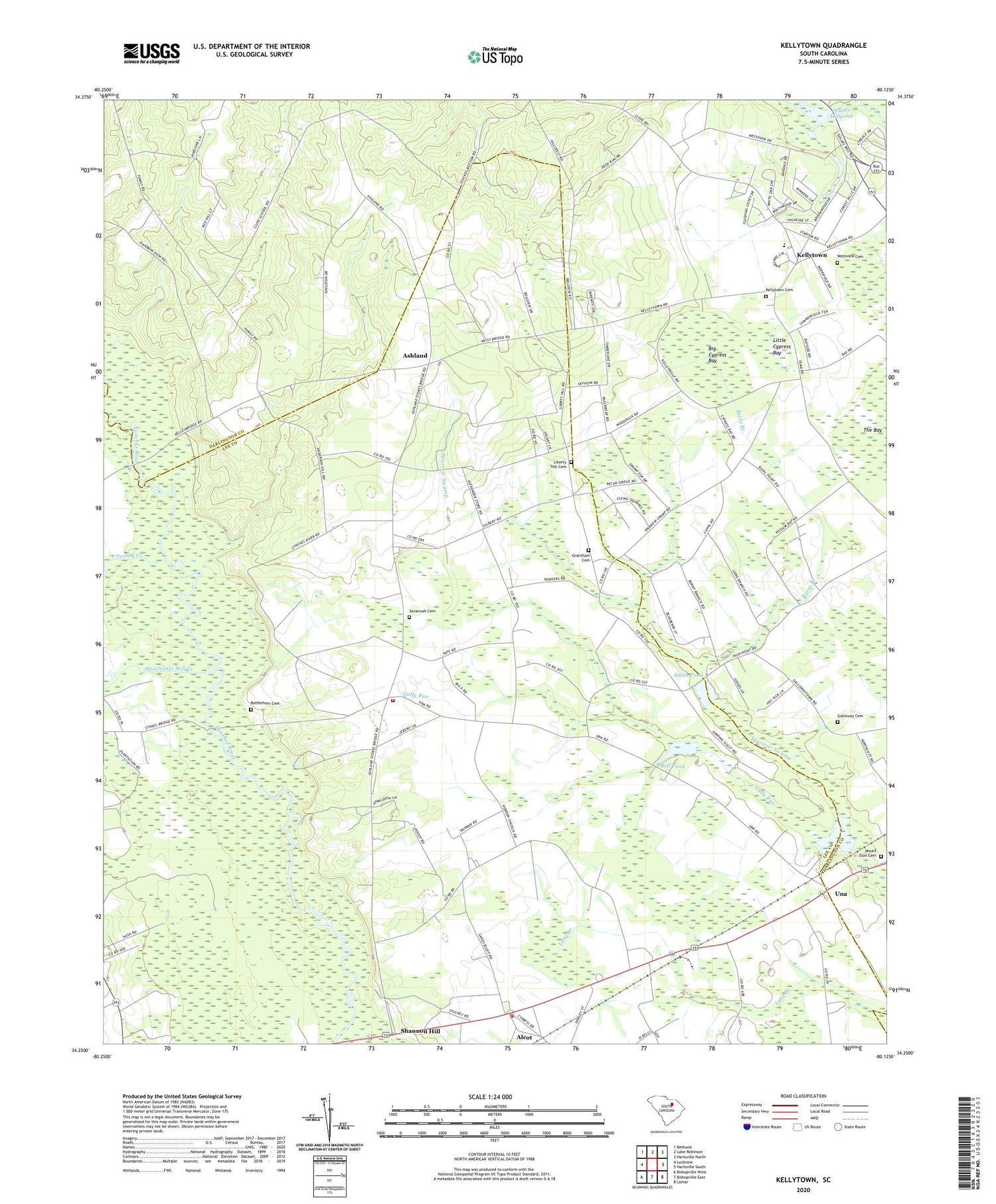 Kellytown South Carolina US Topo Map Image