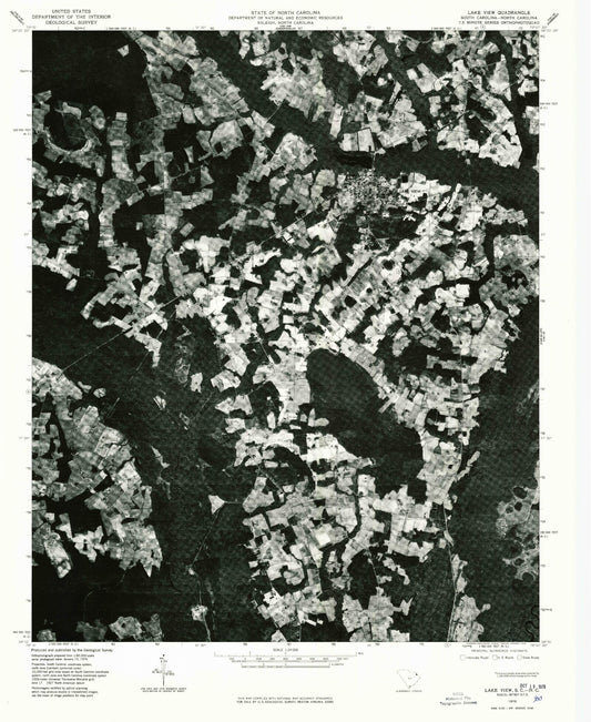 Classic USGS Lake View South Carolina 7.5'x7.5' Topo Map Image