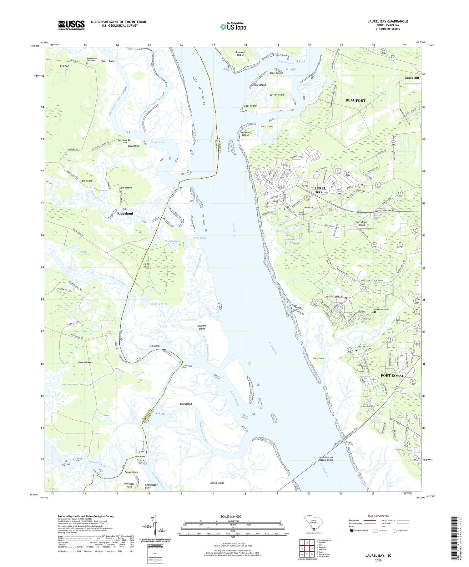 Laurel Bay South Carolina US Topo Map Image