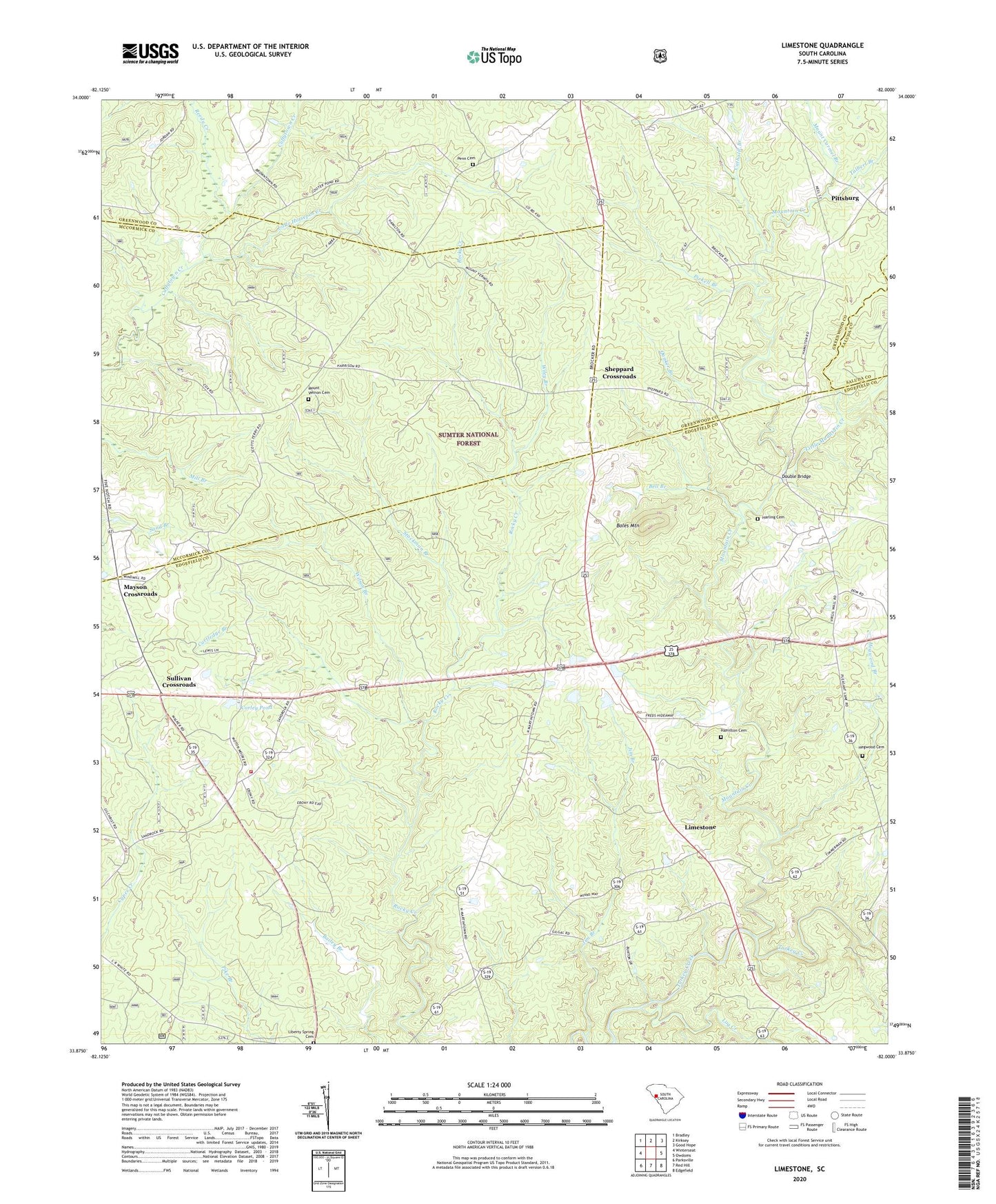 Limestone South Carolina US Topo Map Image