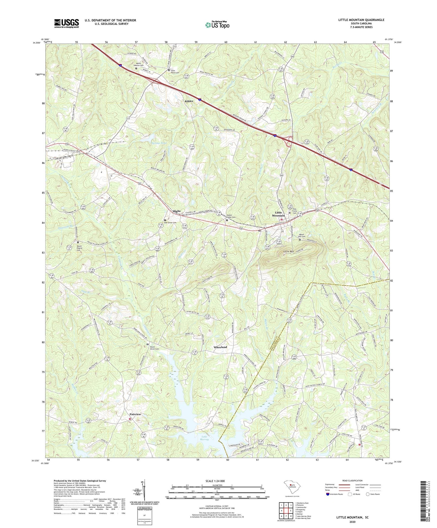 Little Mountain South Carolina US Topo Map Image