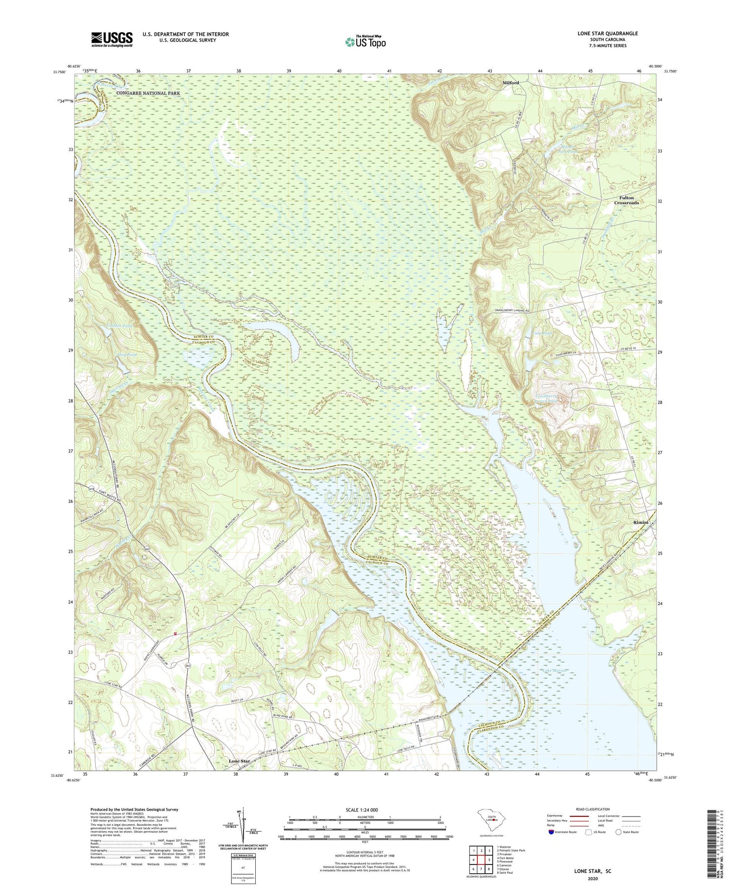 Lone Star South Carolina US Topo Map Image