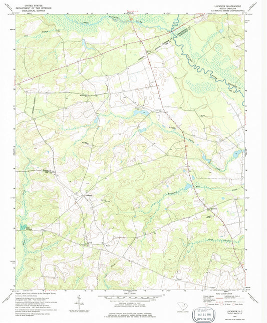 Classic USGS Lucknow South Carolina 7.5'x7.5' Topo Map Image