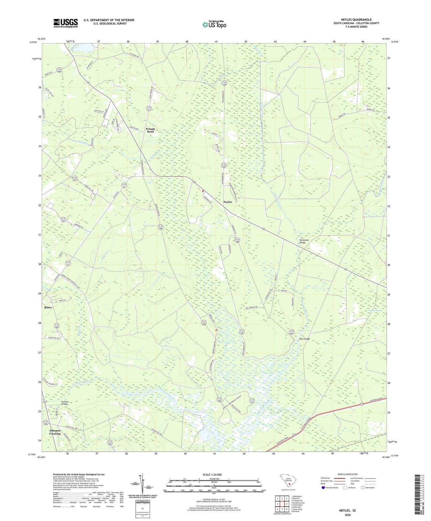 Neyles South Carolina US Topo Map Image